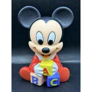Vintage Shelcore Disney Mickey Mouse Vinyl Plastic Squeak Toy Figure
